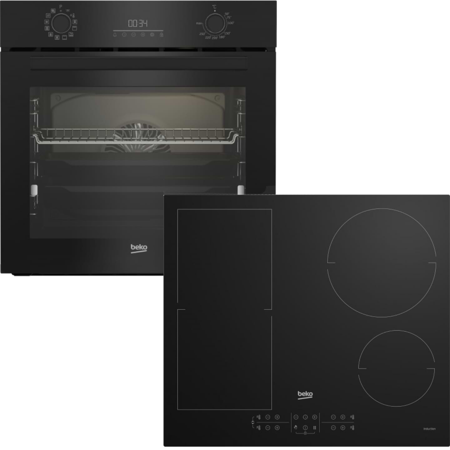 Комплект техники Beko Духовой шкаф + Варочная панель Beko BBIR17300BCS + HII64200FMT